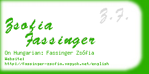 zsofia fassinger business card